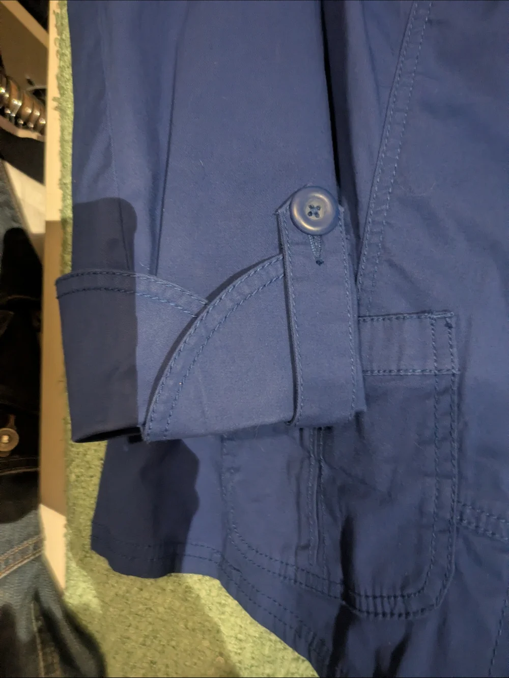 Chico's Royal Blue Military-Style Field Jacket